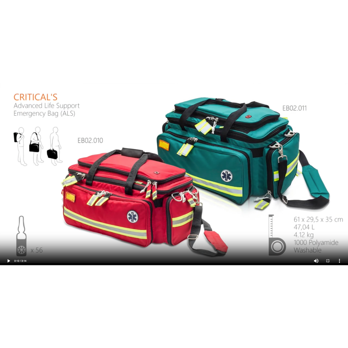 Charger la vidéo : Sac à dos Urgence CRITICAL - 3 modèles - Elite Bags