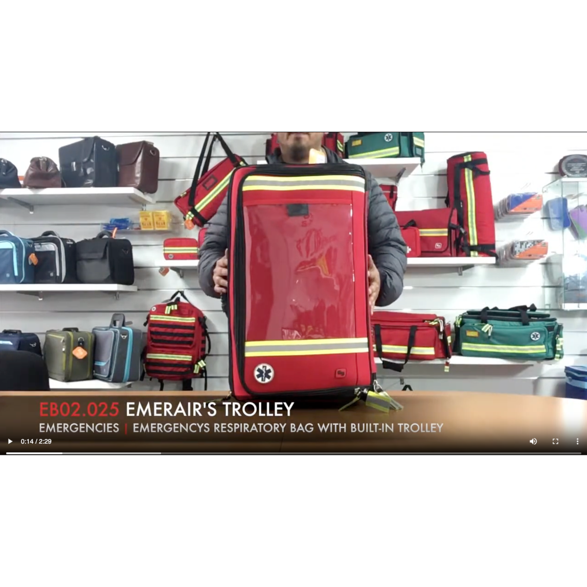 Charger la vidéo : Sac Urgence EMERAIR AVEC ROULETTES - 2 coloris - 3 modèles - Elite Bags
