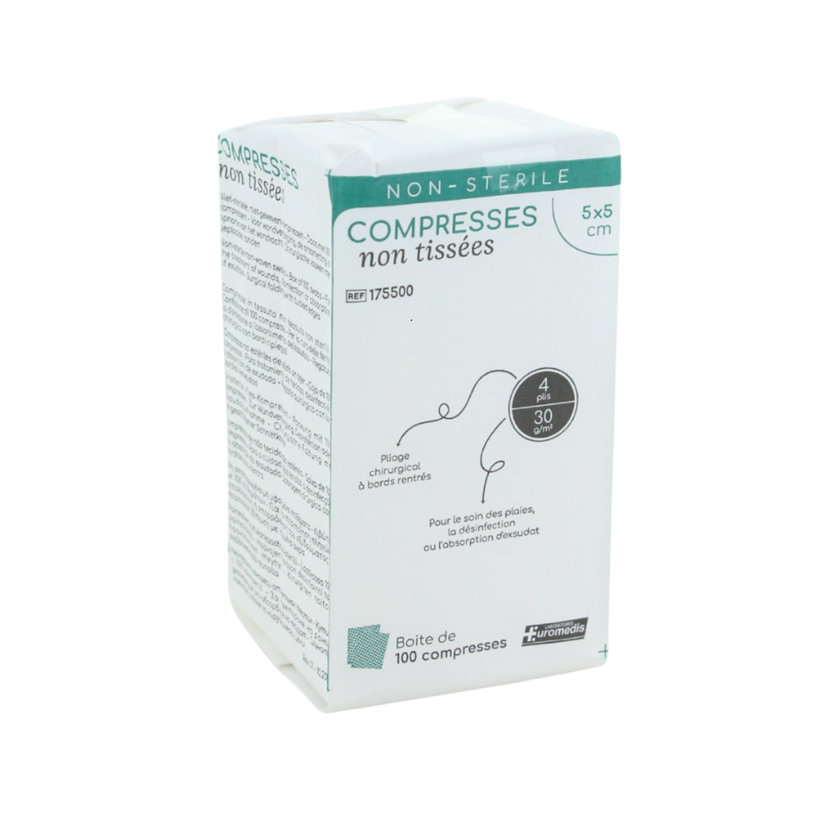 Compresse non-tissée non stérile - 30g/m2 - Euromédis
