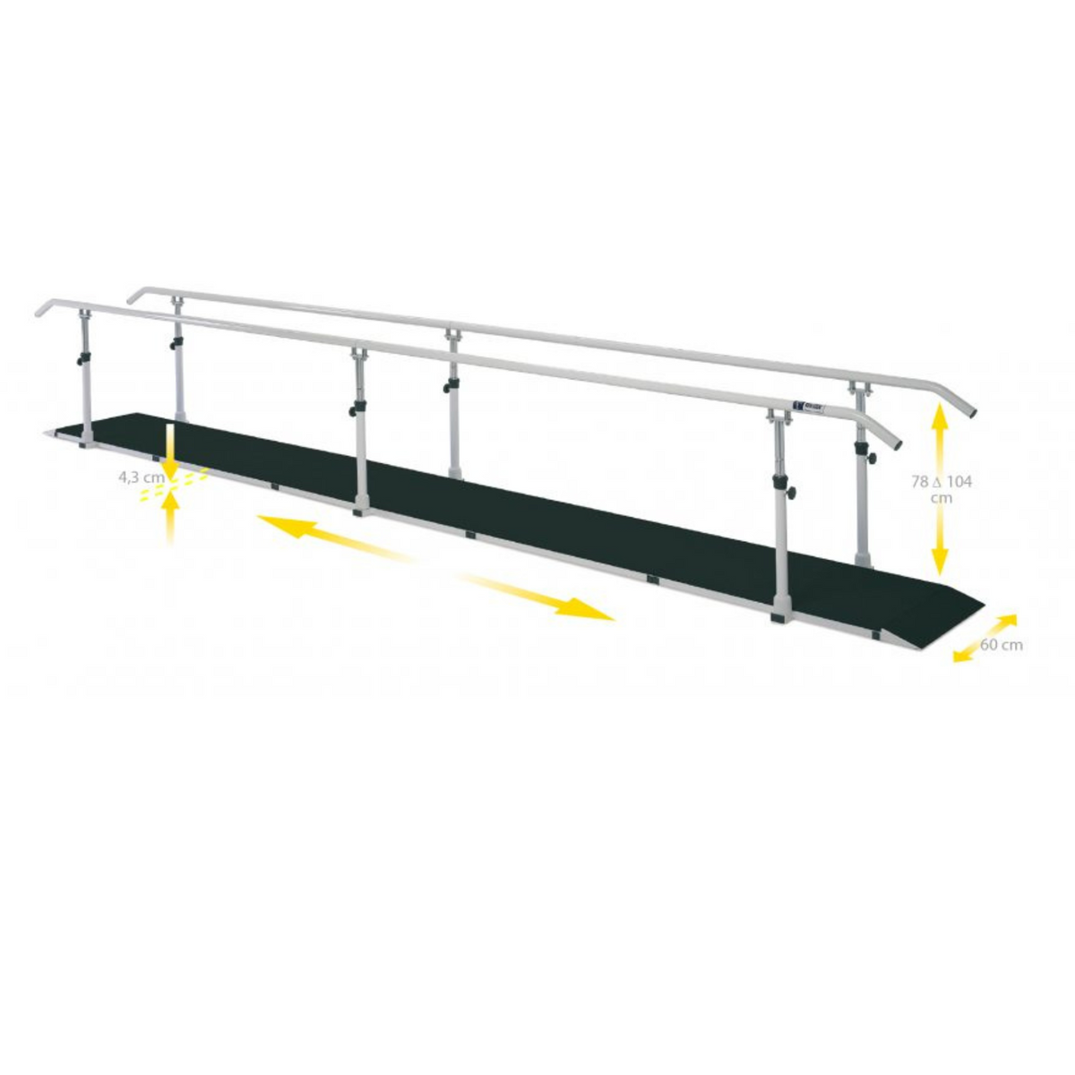 Barres Parallèles avec Socle - Longueur 600 cm - Ferrox - My Médical