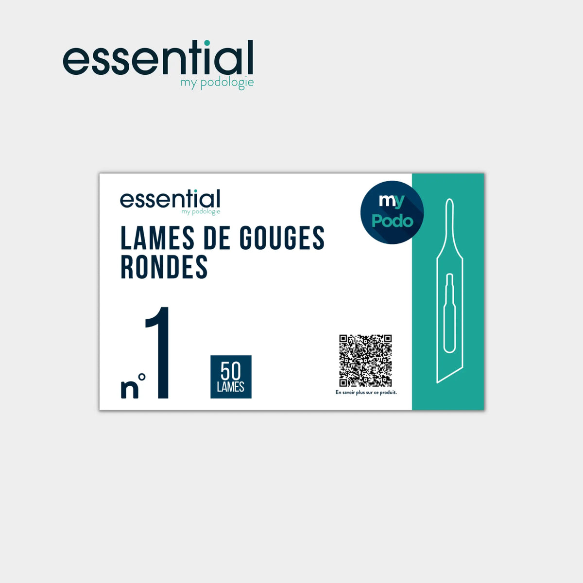 50 Lames de gouges stériles - Rondes - Essential by My Podologie - My Médical