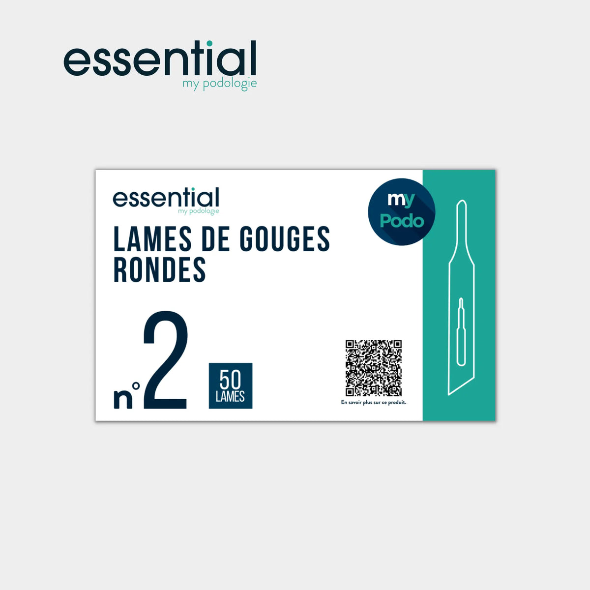 50 Lames de gouges stériles - Rondes - Essential by My Podologie - My Médical