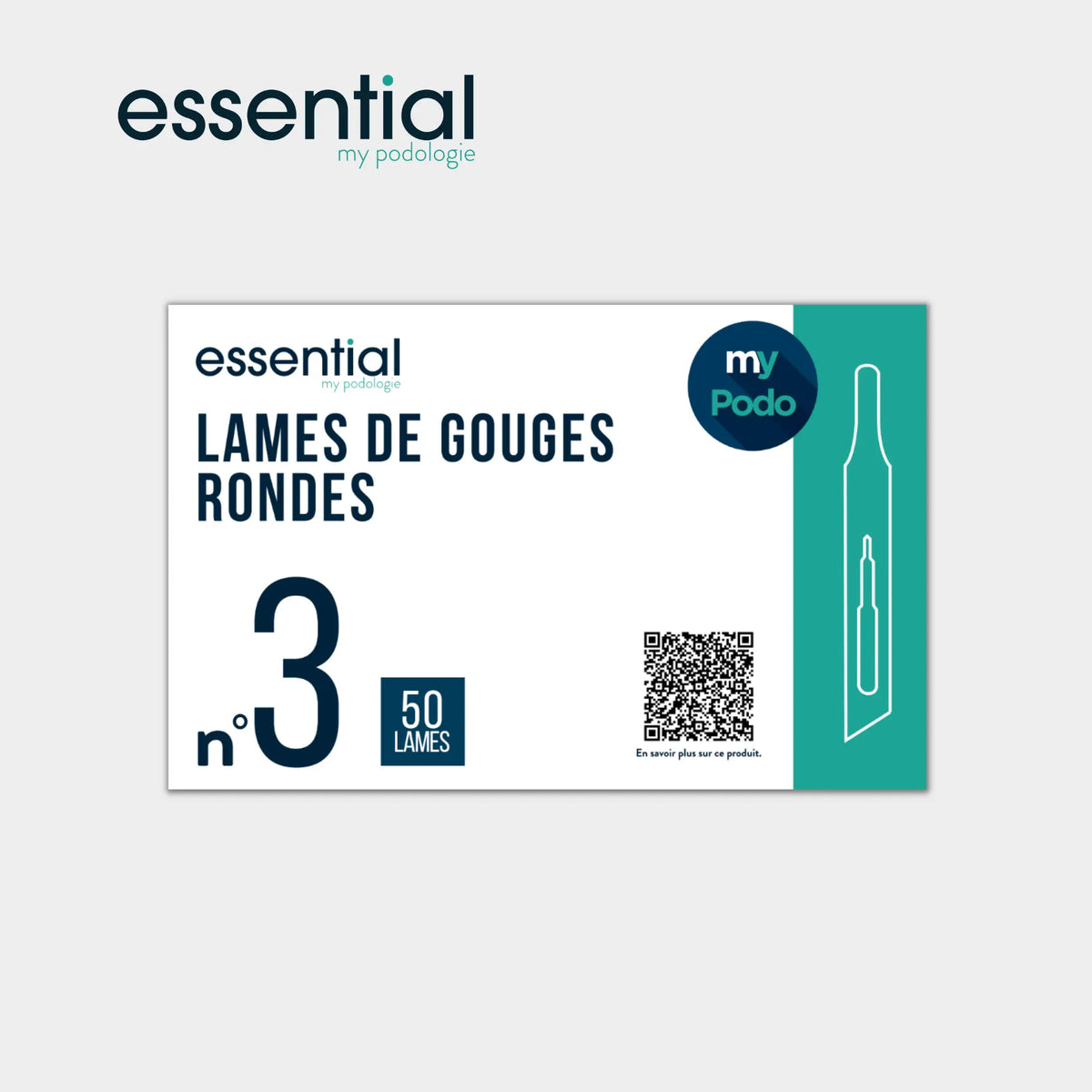 50 Lames de gouges stériles - Rondes - Essential by My Podologie - My Médical