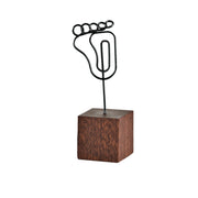 Porte photo en forme de pied sur base en bois - Ruck