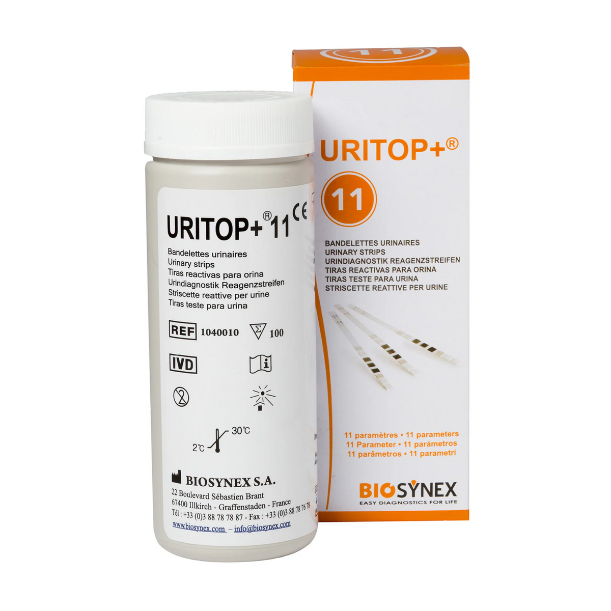 Bandelette d'analyse urinaire Uritop ® +  -  BIOSYNEX - My Médical