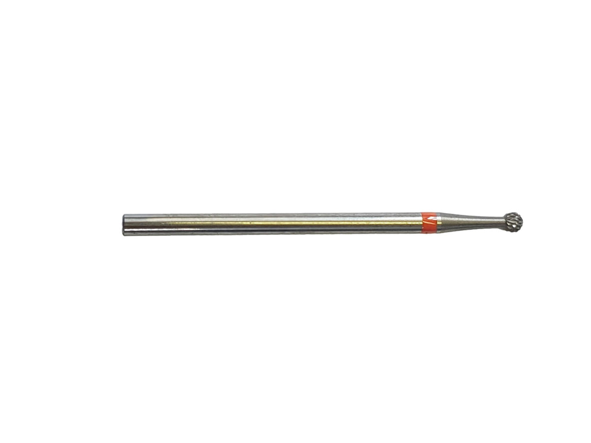 Fraise E7120 Carbure de tungstène - Abrasion et finition des ongles fins - Denture croisée fine - Forme boule - 2,3 mm