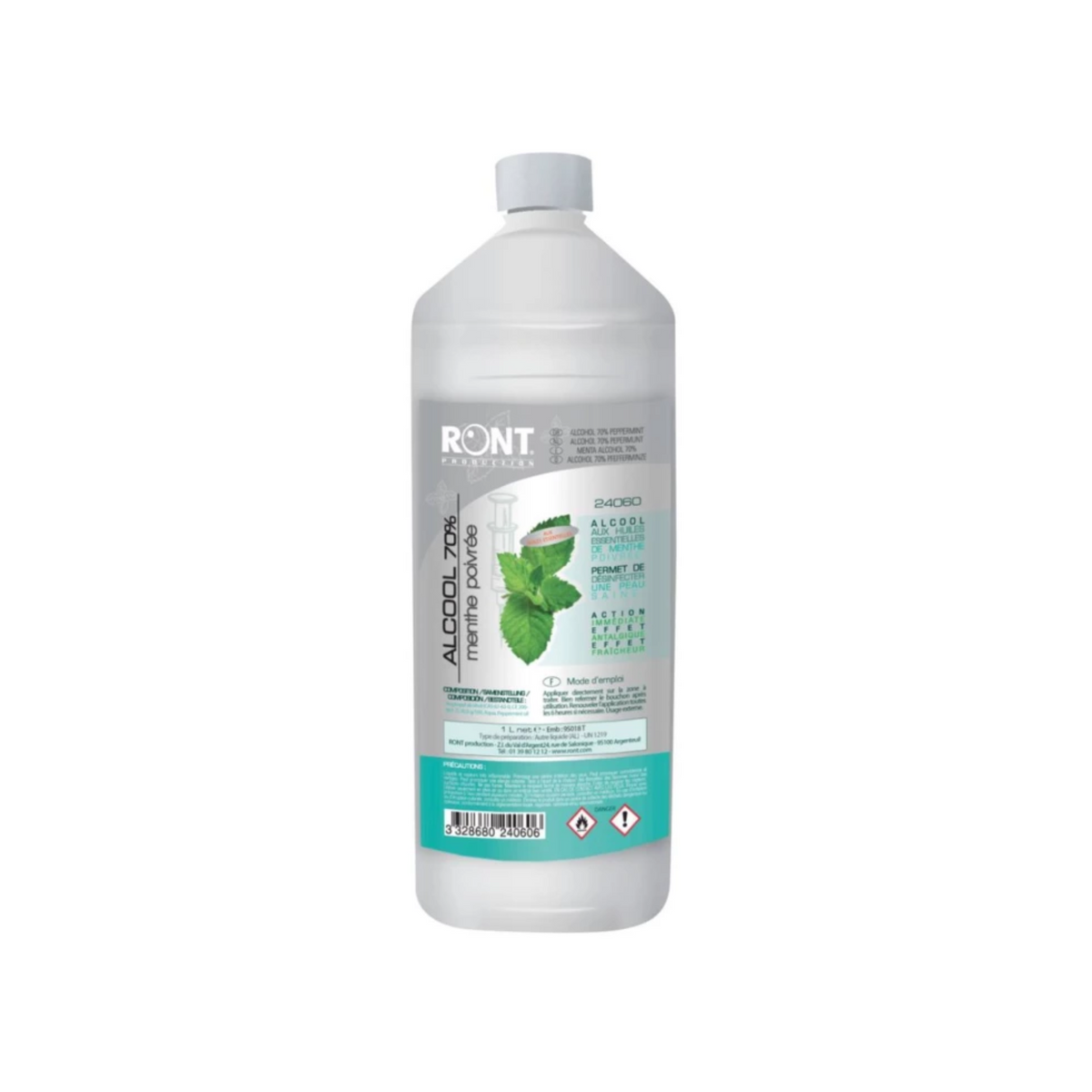 Alcool 70° 1L Menthe Poivrée - RONT - My Médical