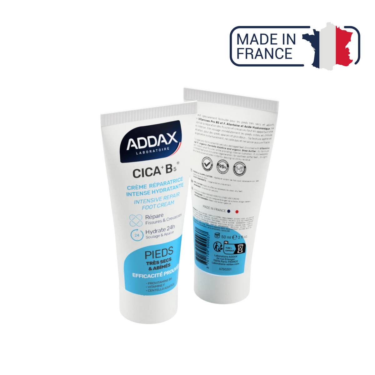 CICA + B5® - Crème pieds réparatrice intense hydratante - 50 ml - Laboratoire Addax - My Médical