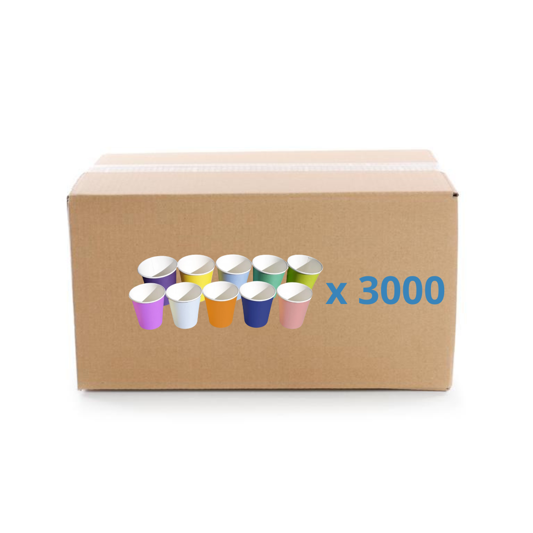 Carton de 3000 Gobelets papier 20 cl - 10 coloris au choix - Medi Stock MEDI STOCK  Pêche