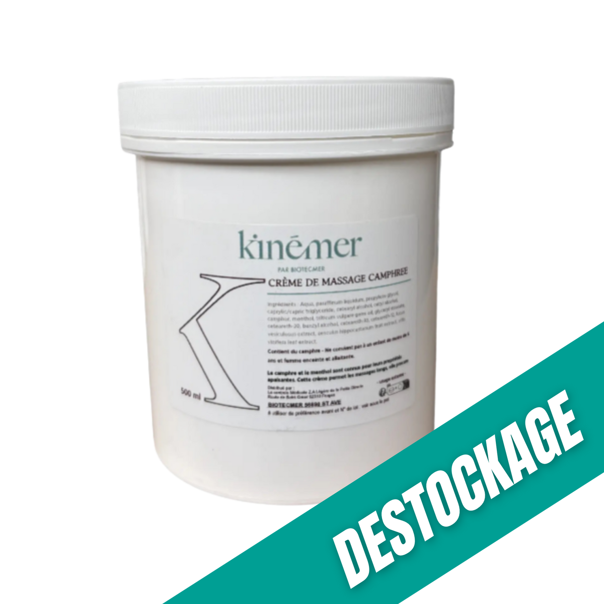 Crème Massage Camphrée - 500 ml - Kinémer - Biotecmer // Date courte - My Médical