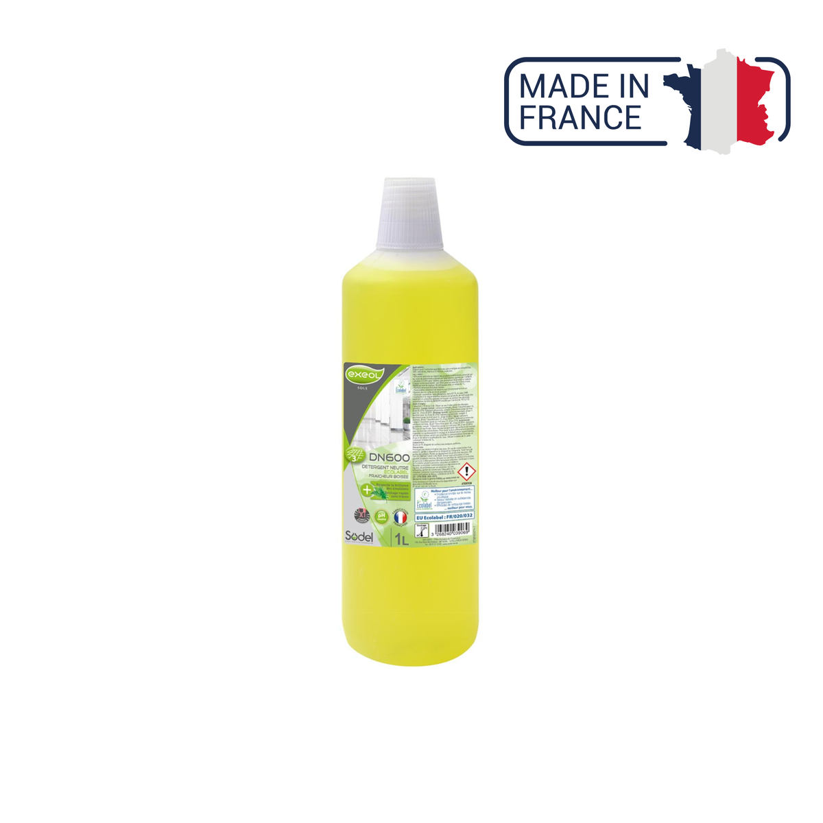 DN600 - Détergent neutre Ecolabel parfum fraîcheur boisée - Sodel Exeol 