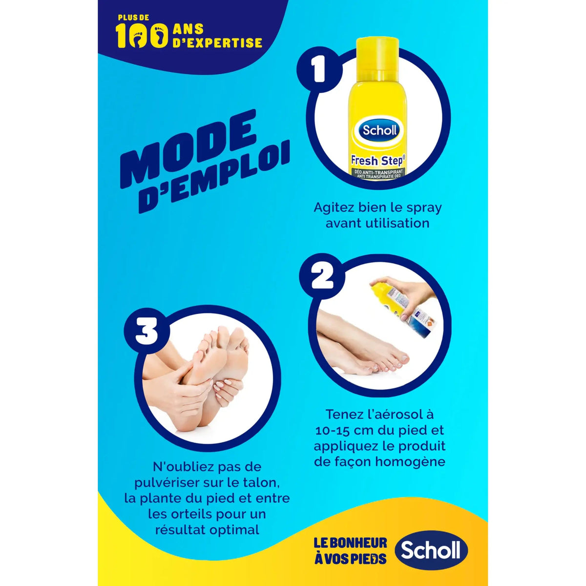 Déodorant Spray Anti-Transpirant Pieds 48h - 150 ml - Scholl Scholl 