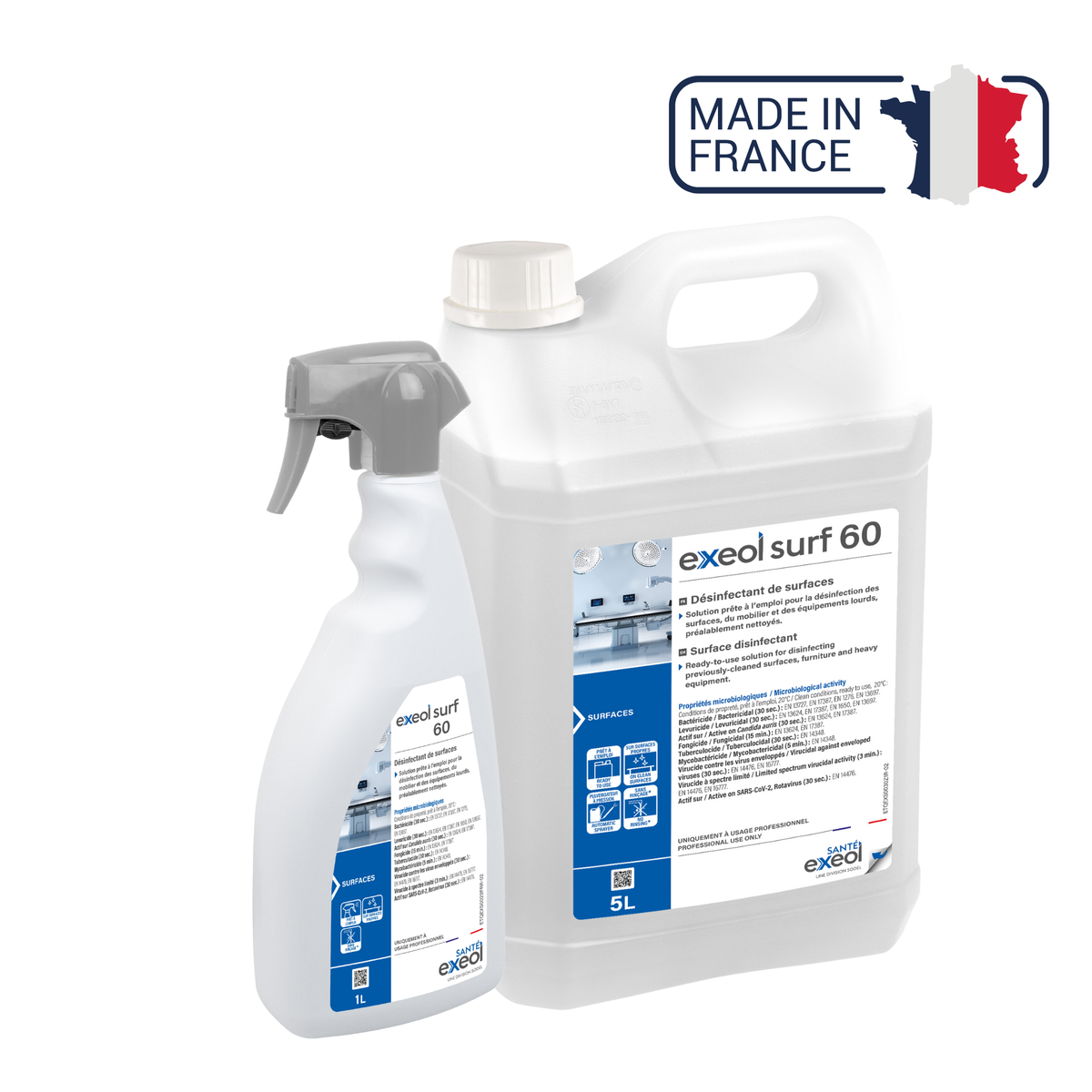 Désinfectant des surfaces - Exeol surf 60 - Sodel Exeol 