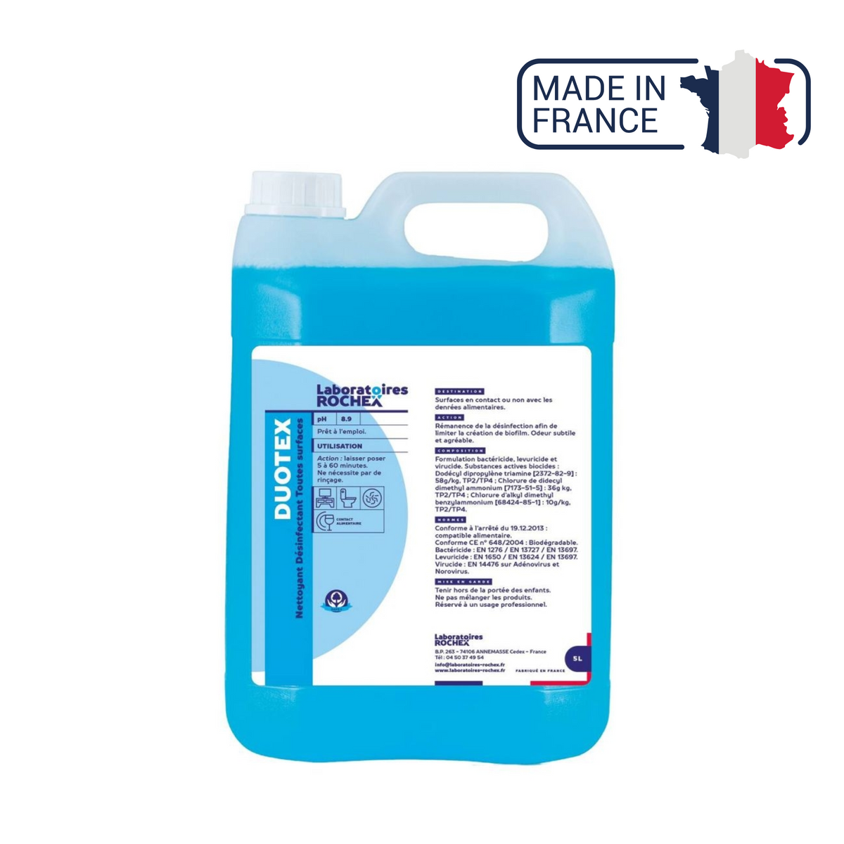 Duotex - Détergent désinfectant sans aldéhyde - 2 contenances - My Médical