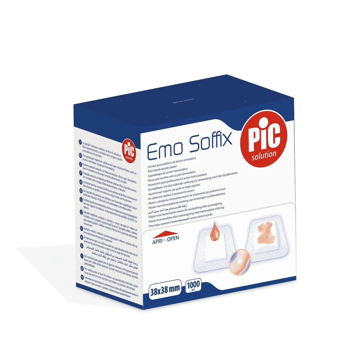 EMO SOFFIX 38MM x 38MM 1000PCS - Pic Solution - My Médical