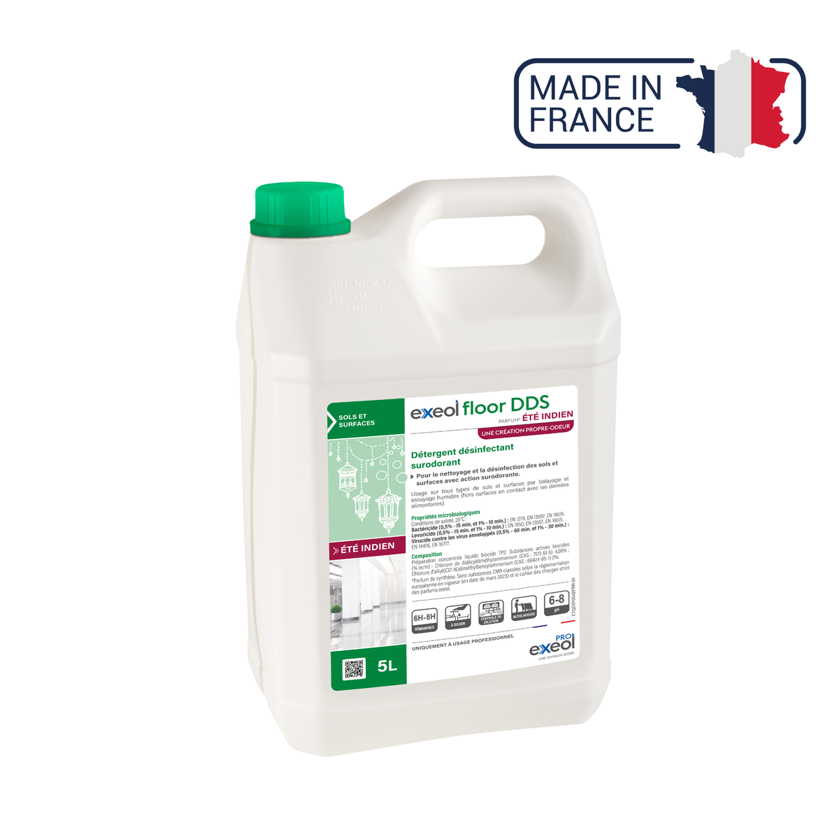 Exeol Floor DDS - Détergent désinfectant surodorant sols et surfaces - Sodel Exeol 