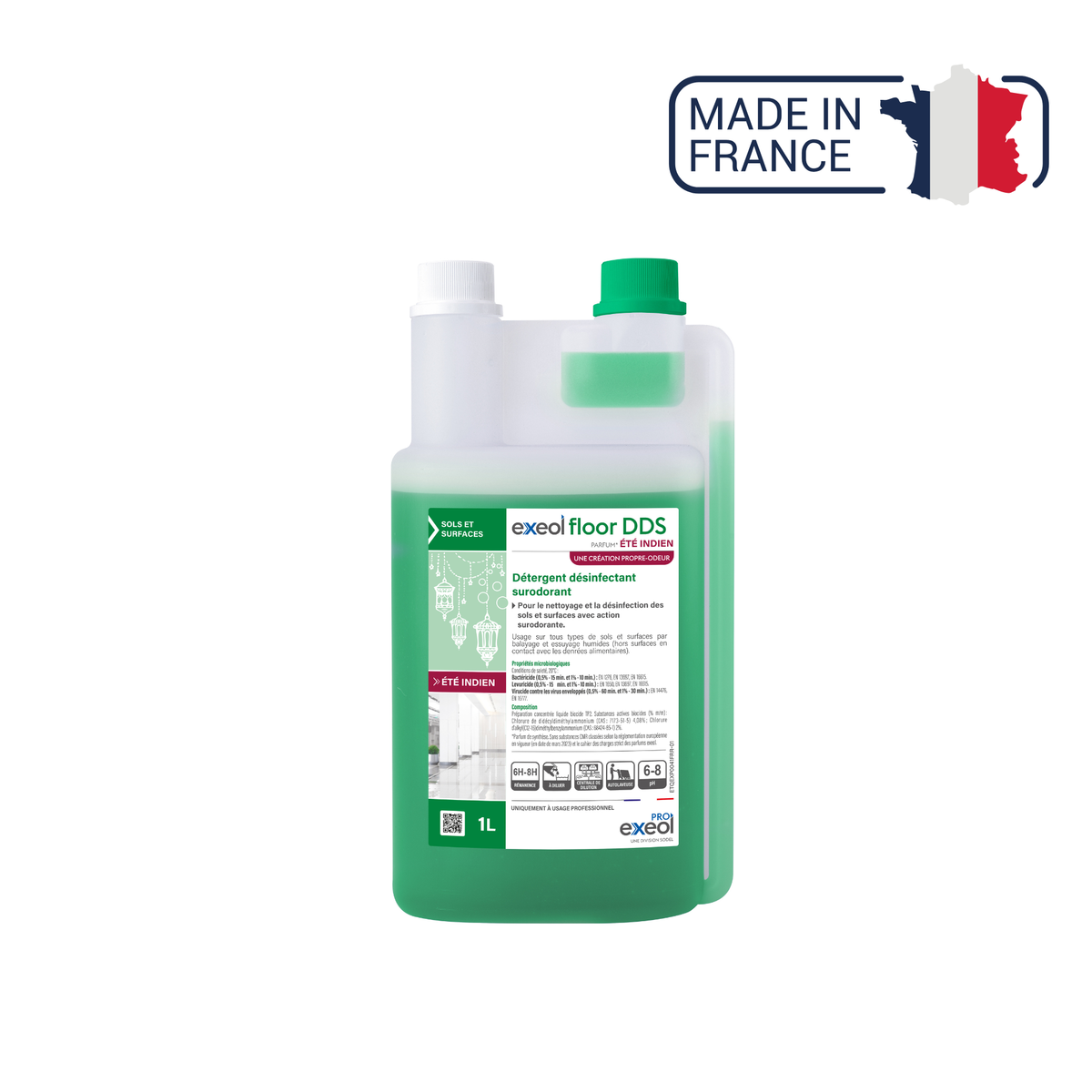 Exeol Floor DDS - Détergent désinfectant surodorant sols et surfaces - Sodel Exeol 
