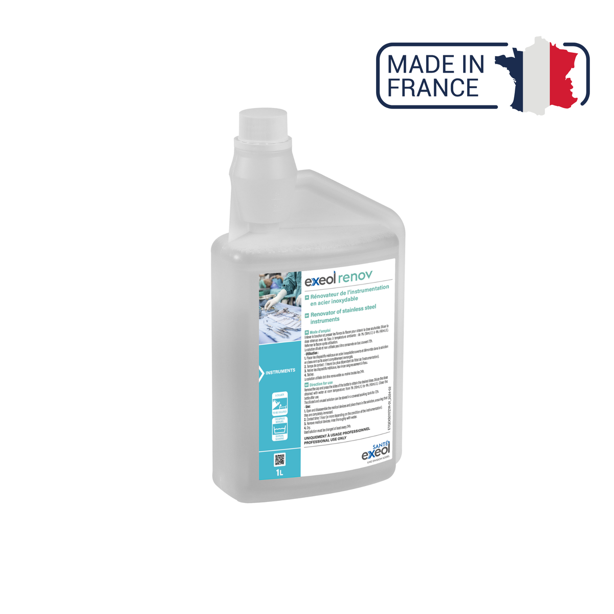 Exeol renov -  Rénovation des Instruments en Inox - 1L ou 5 L - Sodel Exeol 