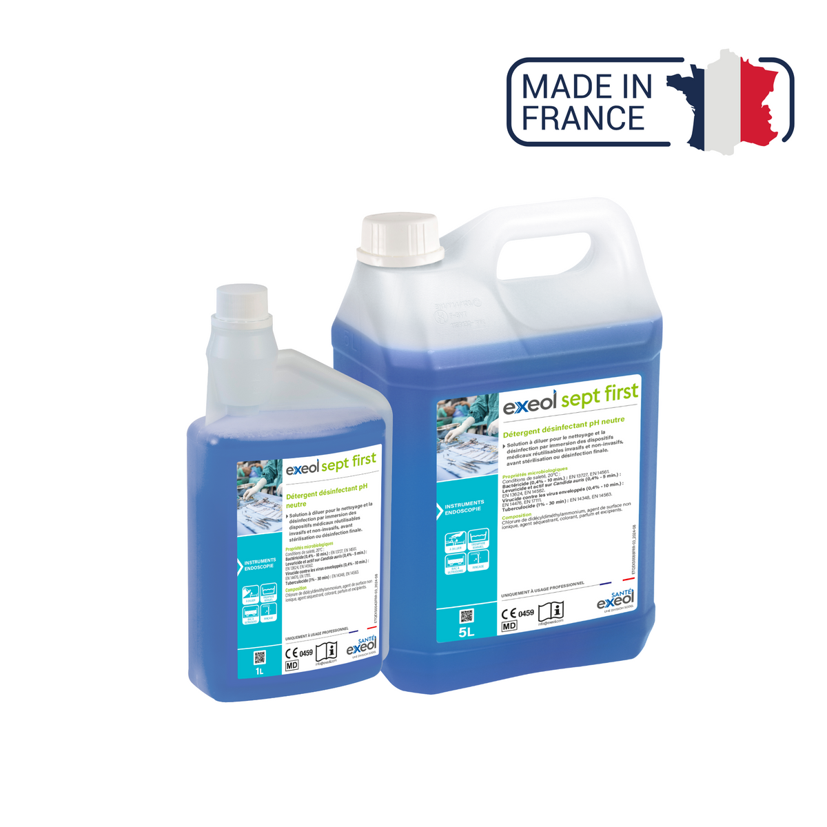 Détergent désinfectant pH neutre - Exeol Sept First - Sodel - My Médical