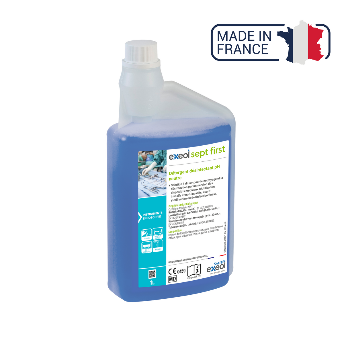Détergent désinfectant pH neutre - Exeol Sept First - Sodel - My Médical