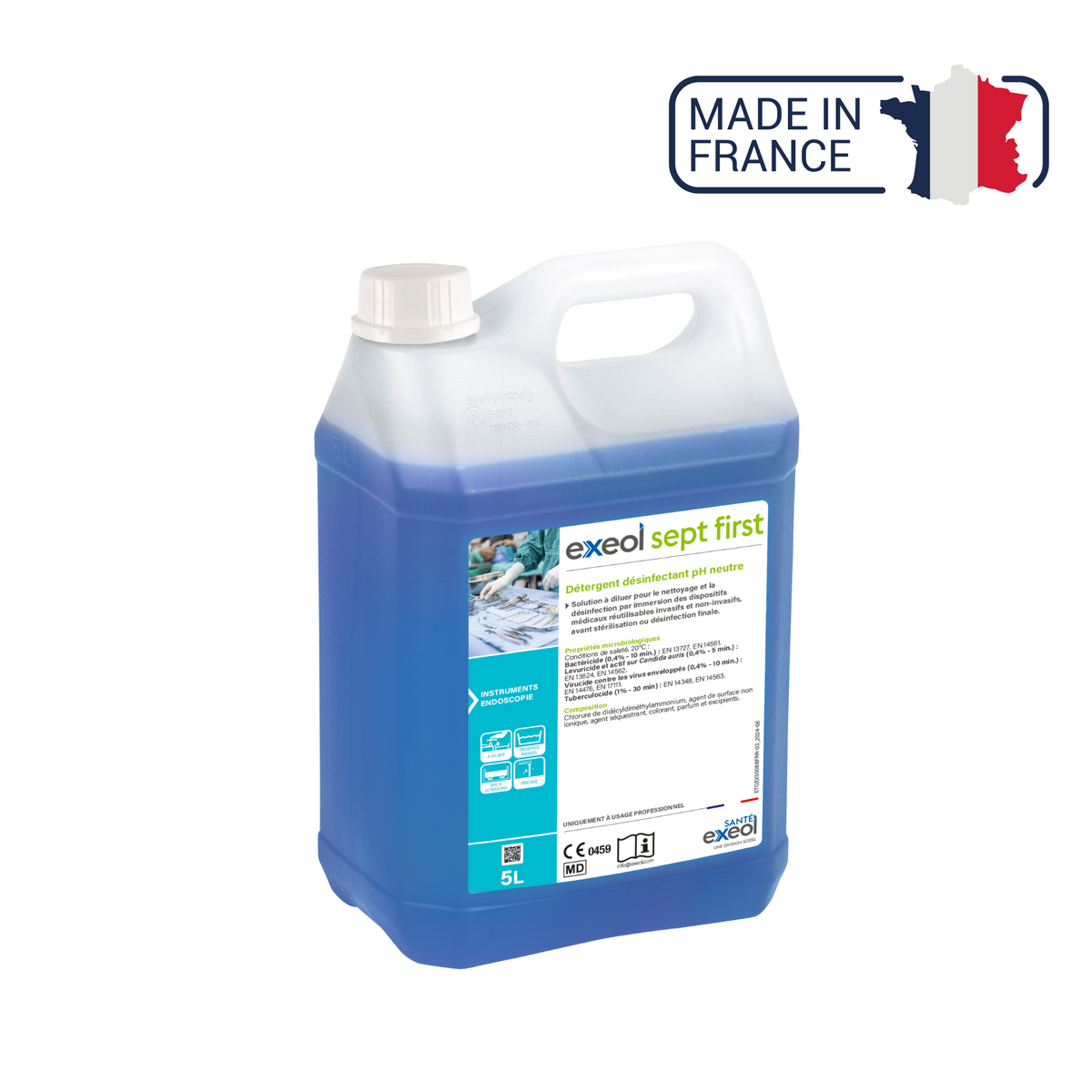 Détergent désinfectant pH neutre - Exeol Sept First - Sodel - My Médical
