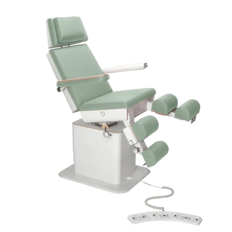 Fauteuil de pédicurie - MOON - Relevage électrique - Filaire - Ruck My Podologie  Sauge-5-moteurs-Blanc