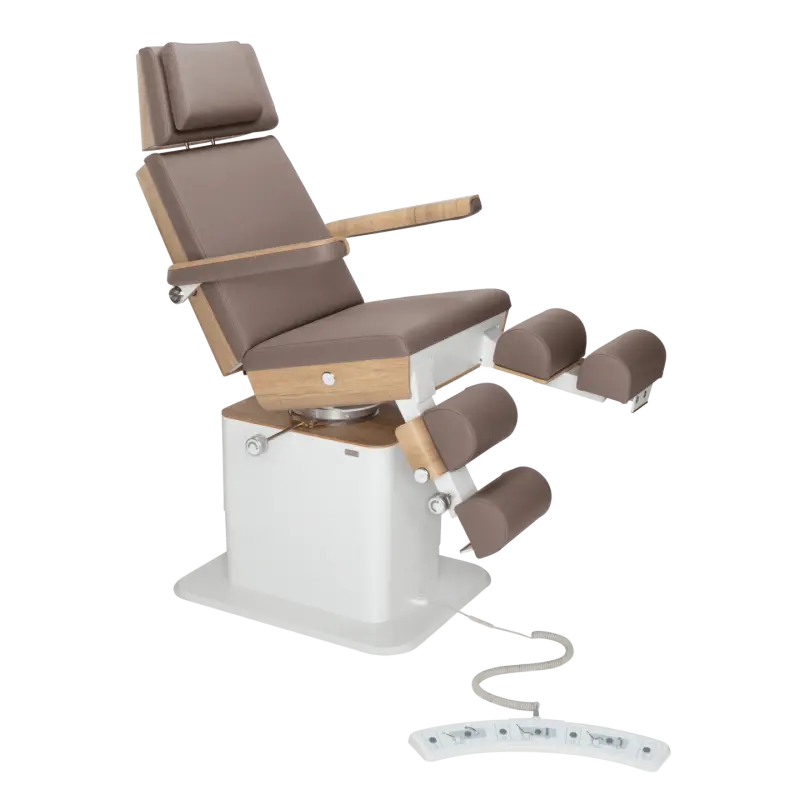 Fauteuil de pédicurie - MOON - Relevage électrique - Filaire - Ruck My Podologie  Muscade-5-moteurs-Chêne