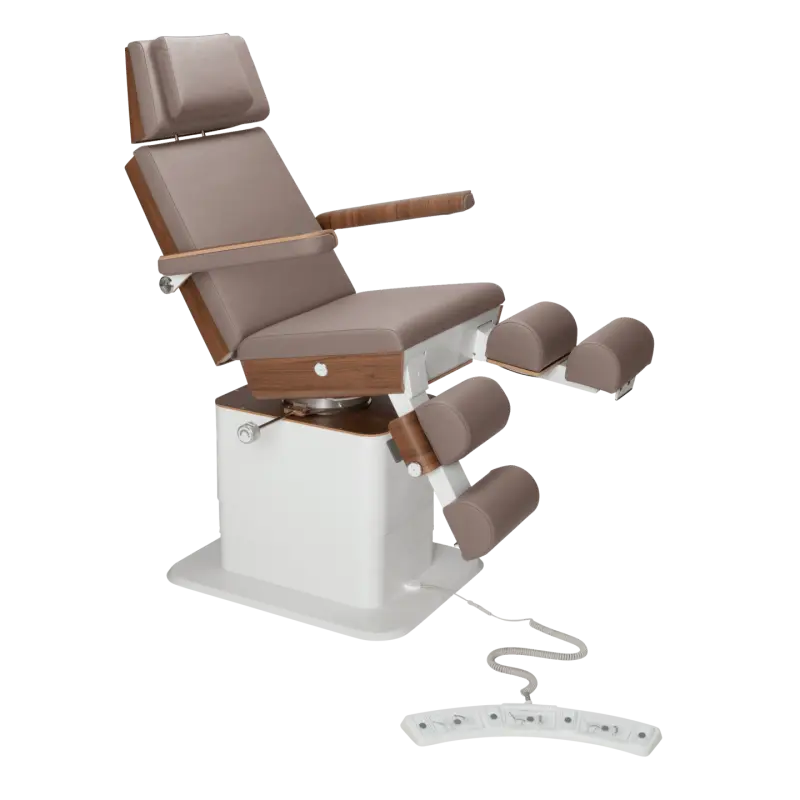 Fauteuil de pédicurie - MOON - Relevage électrique - Filaire - Ruck My Podologie  Muscade-3-moteurs-2-Noyer