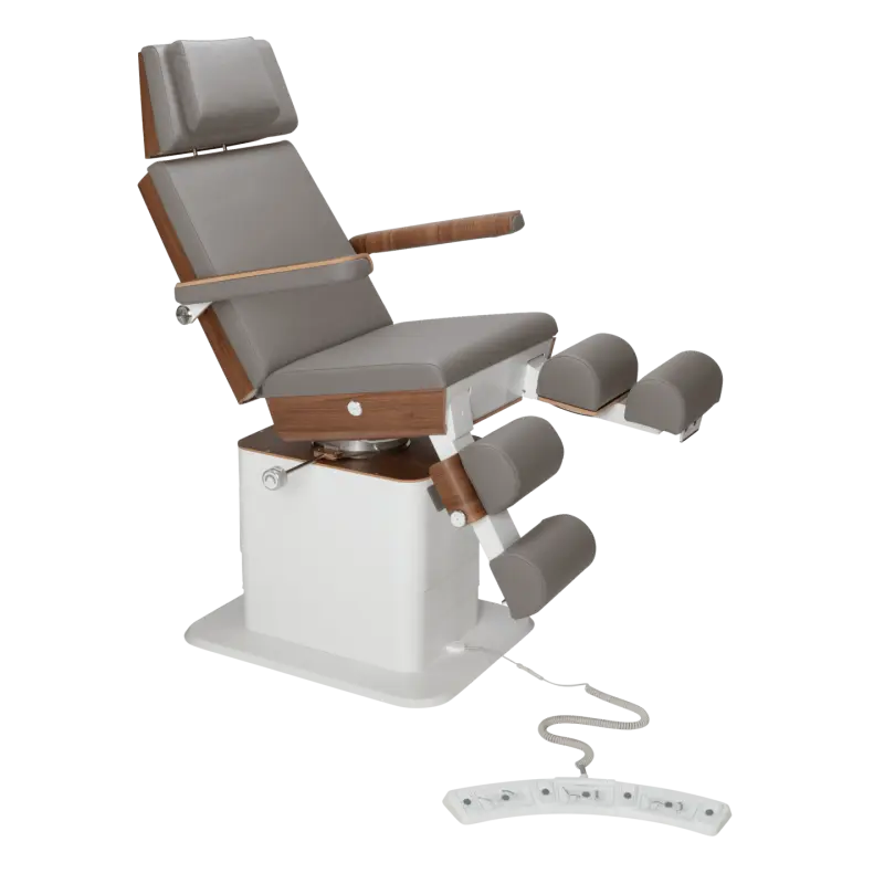 Fauteuil de pédicurie - MOON - Relevage électrique - Filaire - Ruck My Podologie  Pierre-3-moteurs-2-Noyer