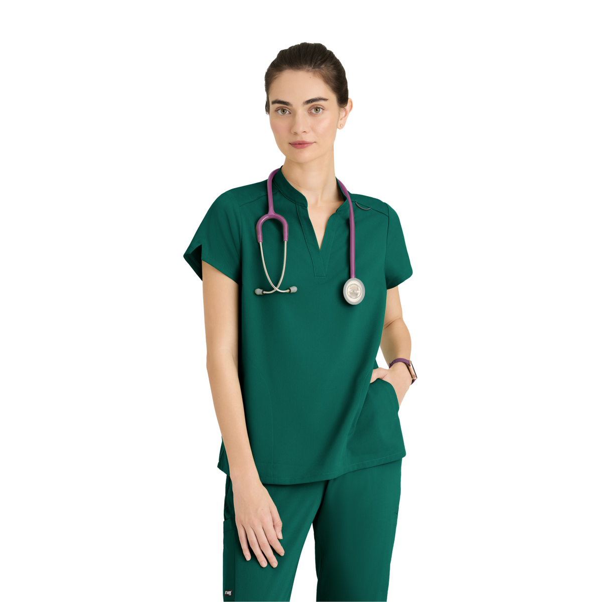 Flora - Tunique col à bande - Femme - Grey’s Anatomy Stretch GREYS ANATOMY STRETCH