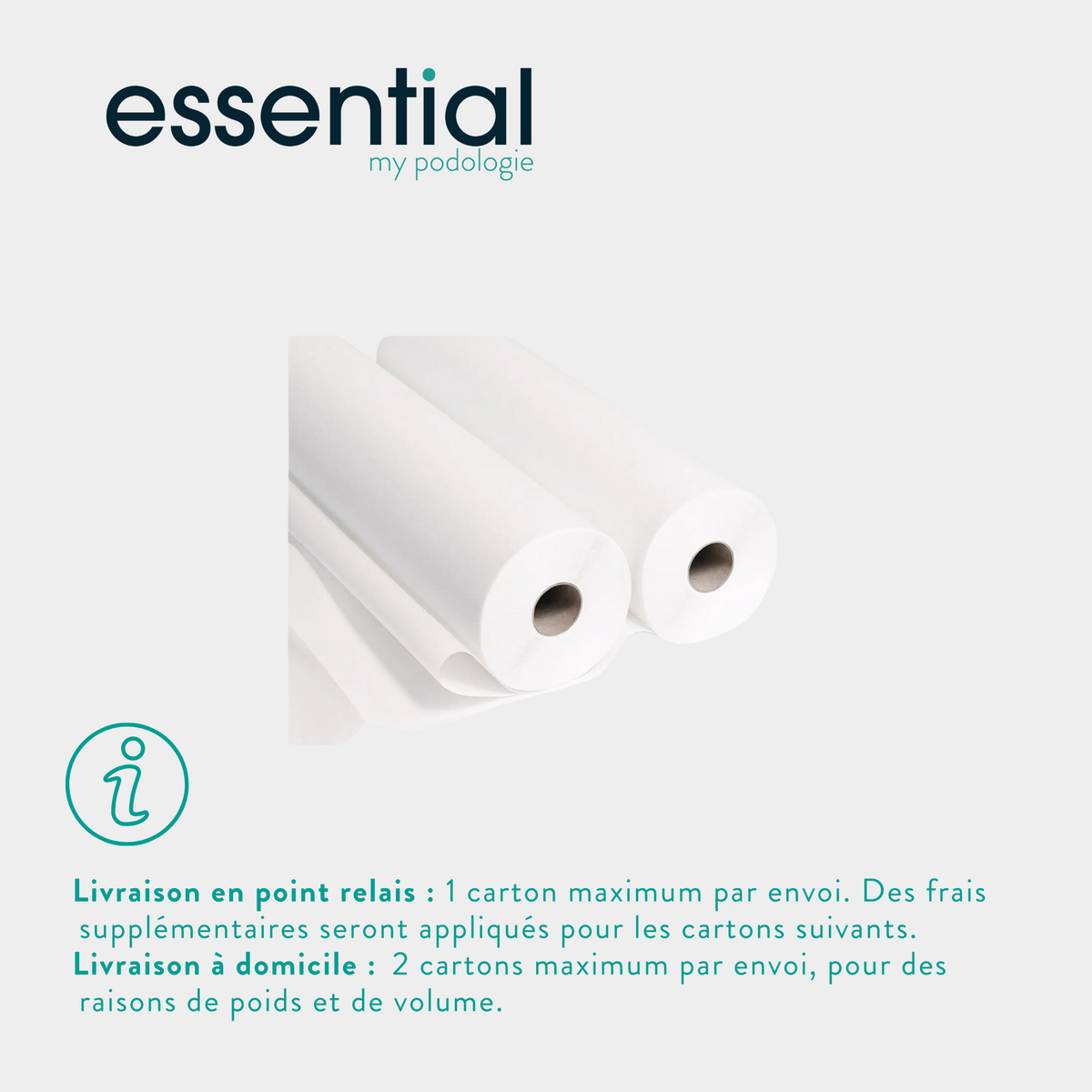 12 rouleaux Draps d'examen blancs lisses - 150 formats - 50 x 35 cm - My Médical