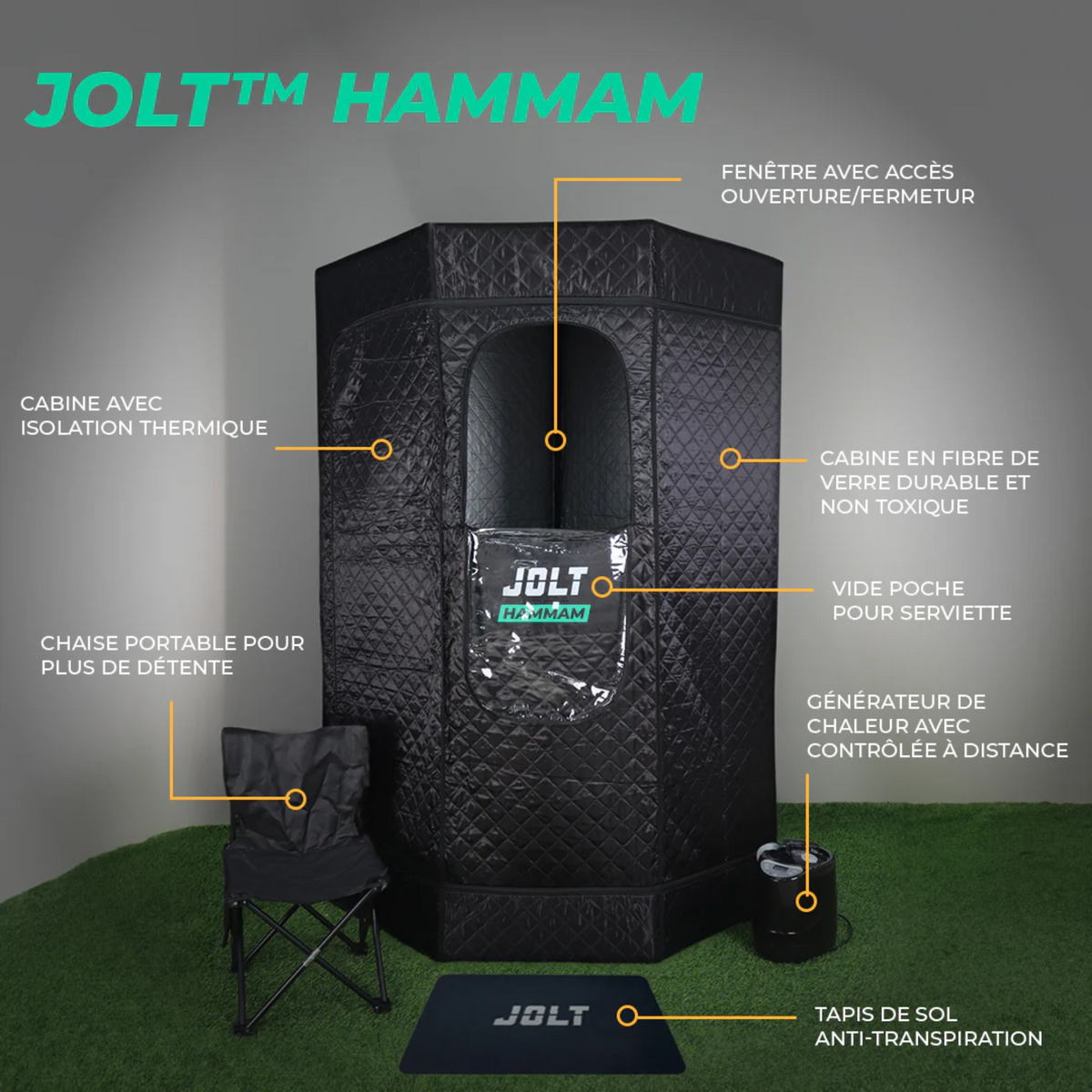 Hammam - chaleur humide - cabine transportable - Jolt - My Médical