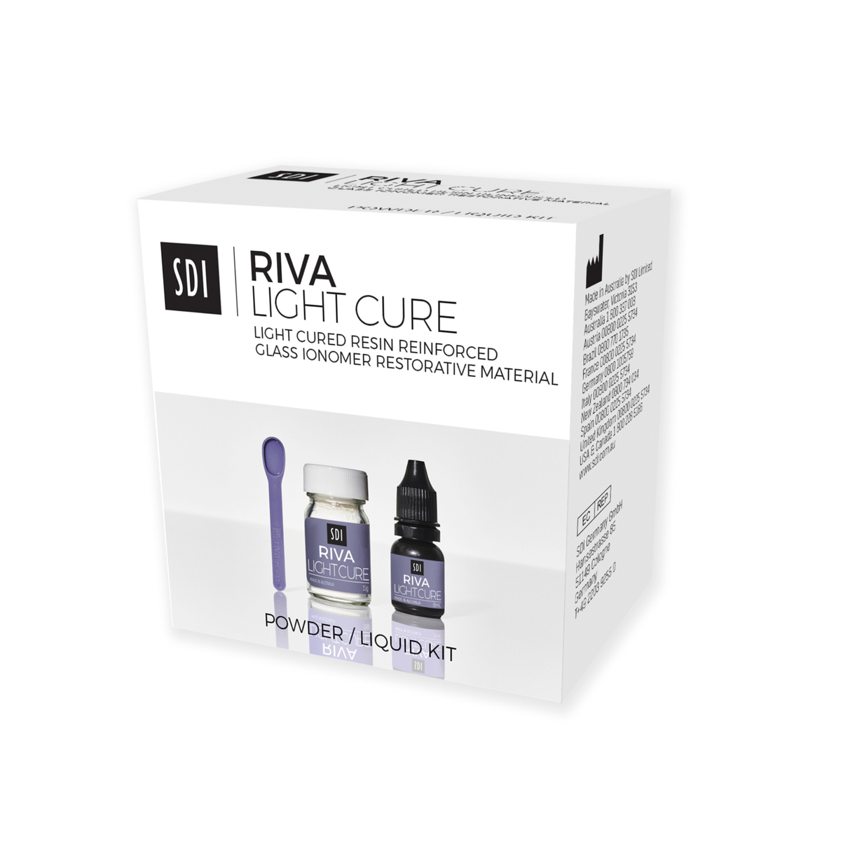 Kit Riva Light Cure poudre/liquide - Verre ionomère - 7,2 ml/15g - plusieurs teintes - SDI - My Médical