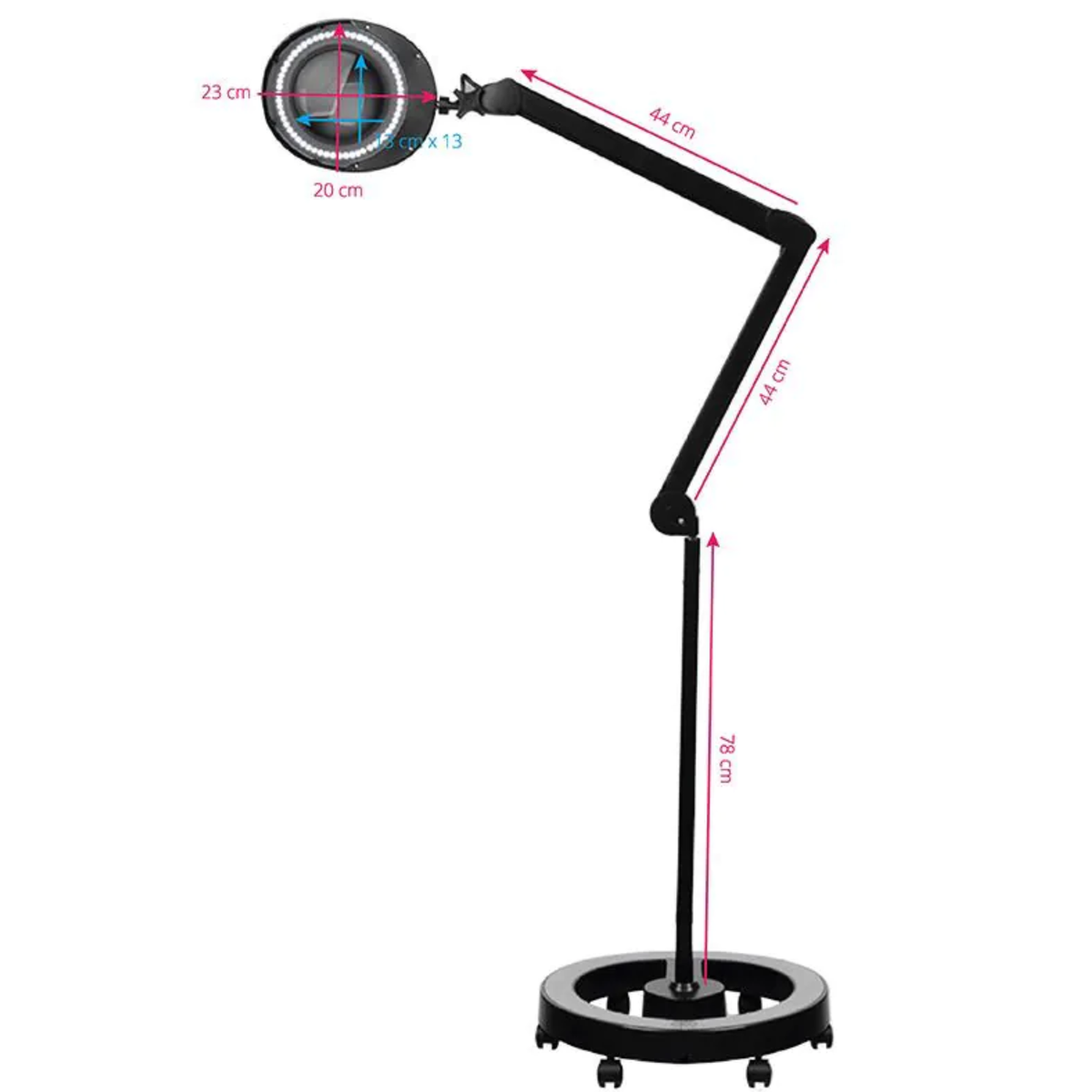 Lampe loupe Elegante 6025 avec trépied - Blanc ou noir - Essential by My Podologie - My Médical