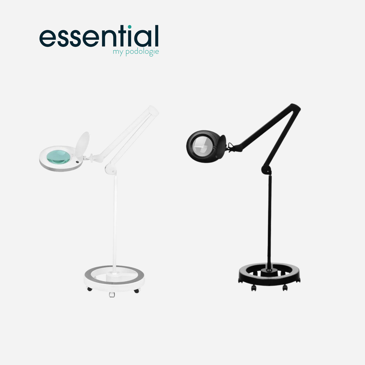 Lampe loupe Elegante 6025 avec trépied - Blanc ou noir - Essential by My Podologie - My Médical