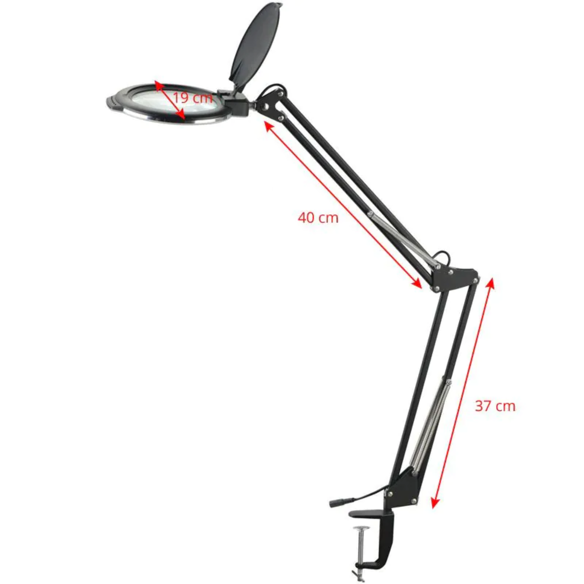 Lampe loupe articulée LED Moonlight 8013/6 pour table - Blanc ou Noir - Essential by My Podologie - My Médical