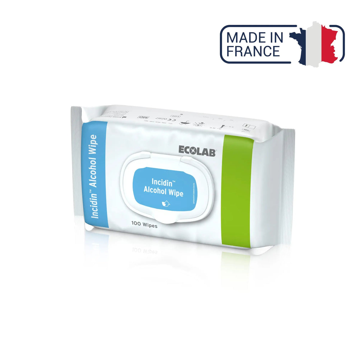 Lingettes Désinfectantes Incidin Alcohol Wipes - 3 contenances - Ecolab by Anios Anios  Flowpack 100 lingettes (20 x 20 cm)