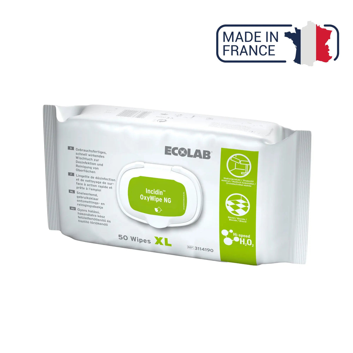 Lingettes Désinfectantes Incidin Oxywipe NG - 2 contenances - Ecolab by Anios Anios  XL : 50 lingettes (25 x 37 cm)