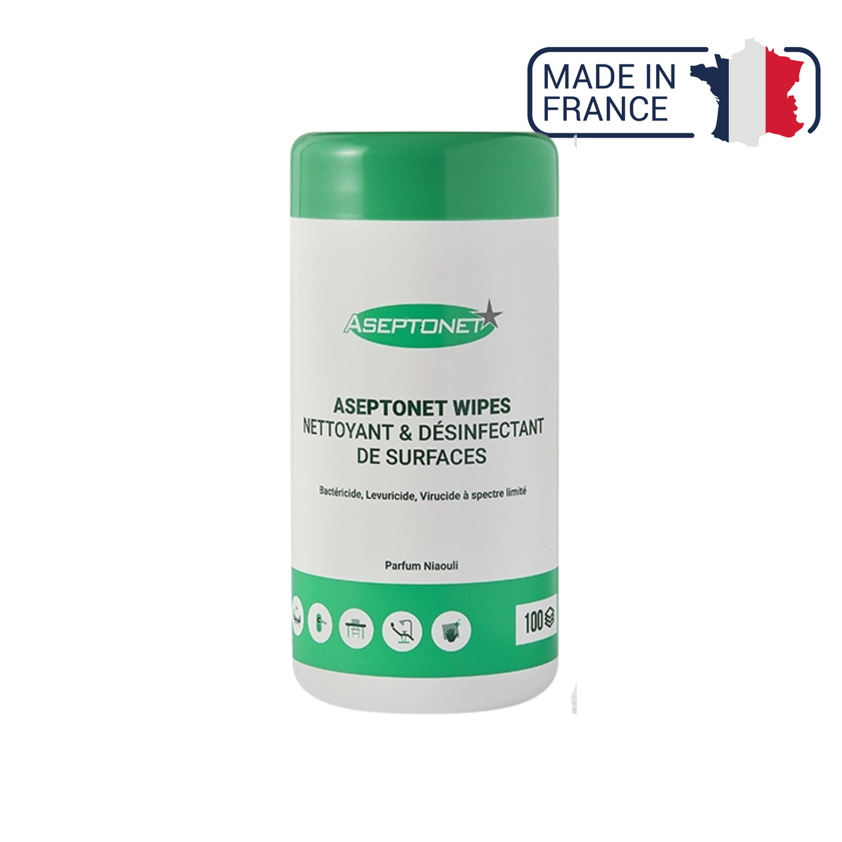 Disinfectant wipes - Box of 100 - Aseptonet