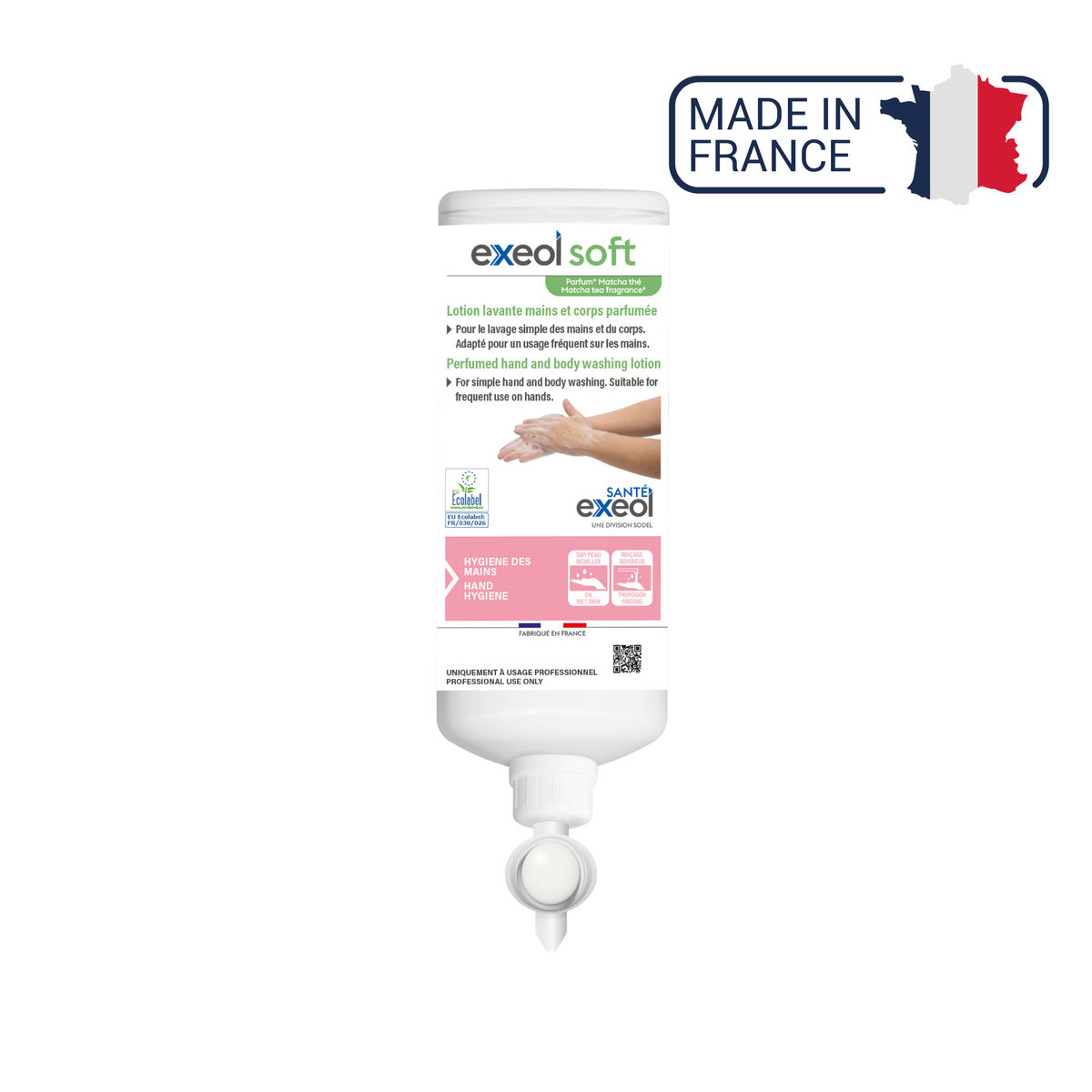 Lotion lavante mains et corps parfumée - Exeol Soft - Sodel Exeol 