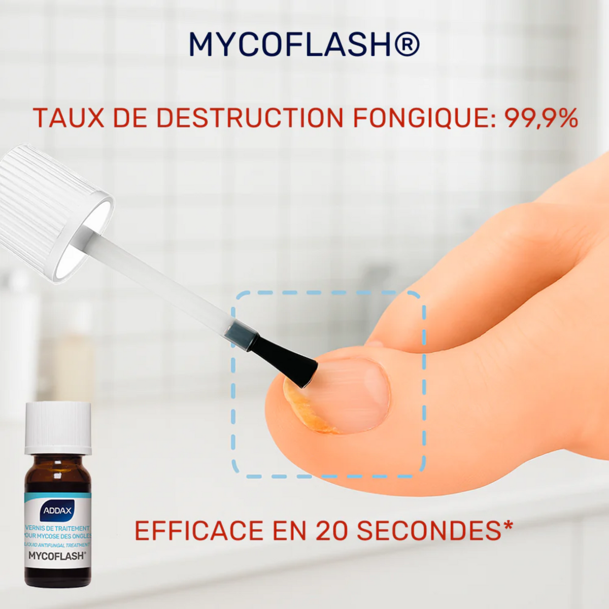 MYCOFLASH® Vernis - Traitement Mycoses des ongles - 5 ml - Laboratoire Addax - My Médical