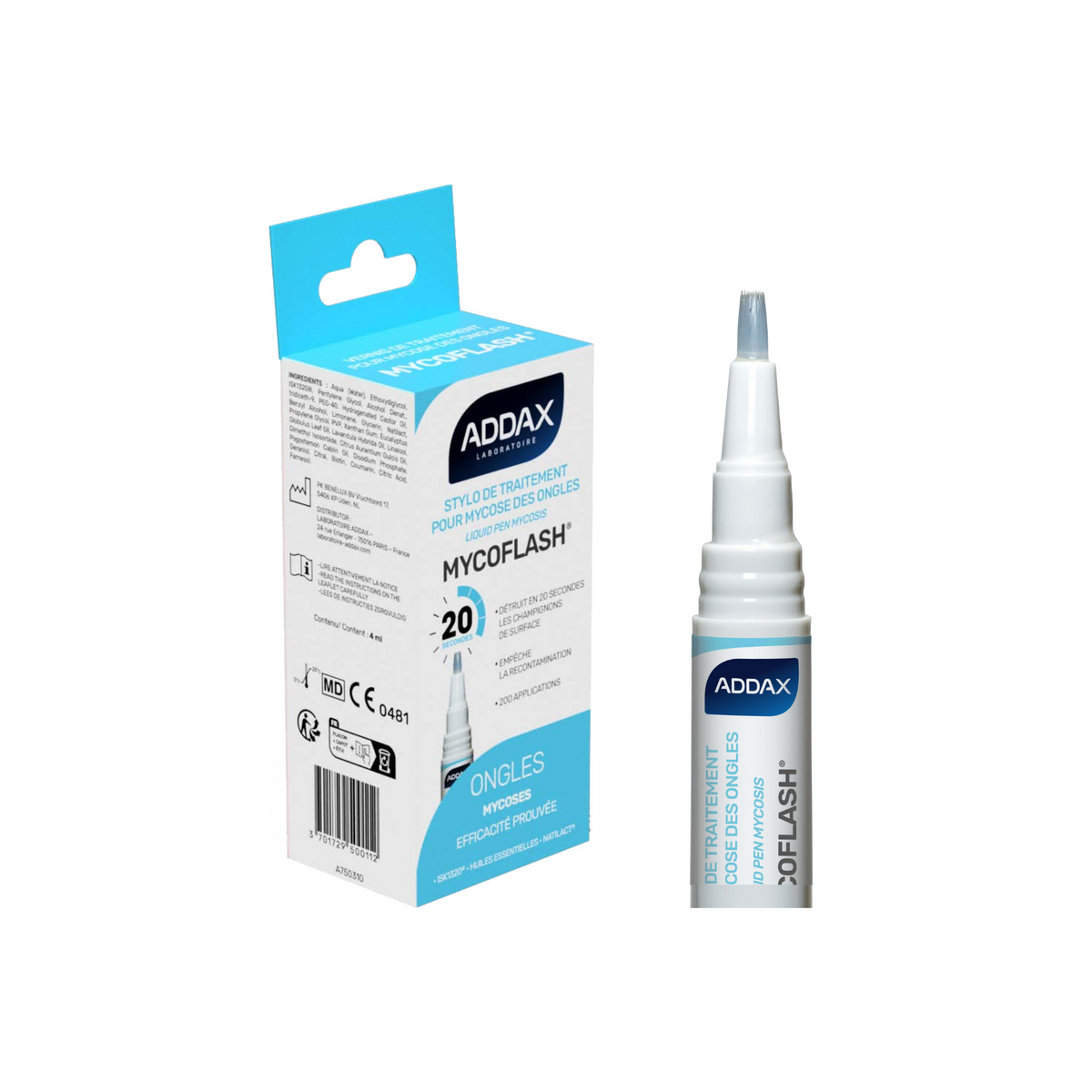 MYCOFLASH® Stylo - Traitement Mycoses des ongles - 4 ml - Laboratoire Addax Laboratoire Addax 