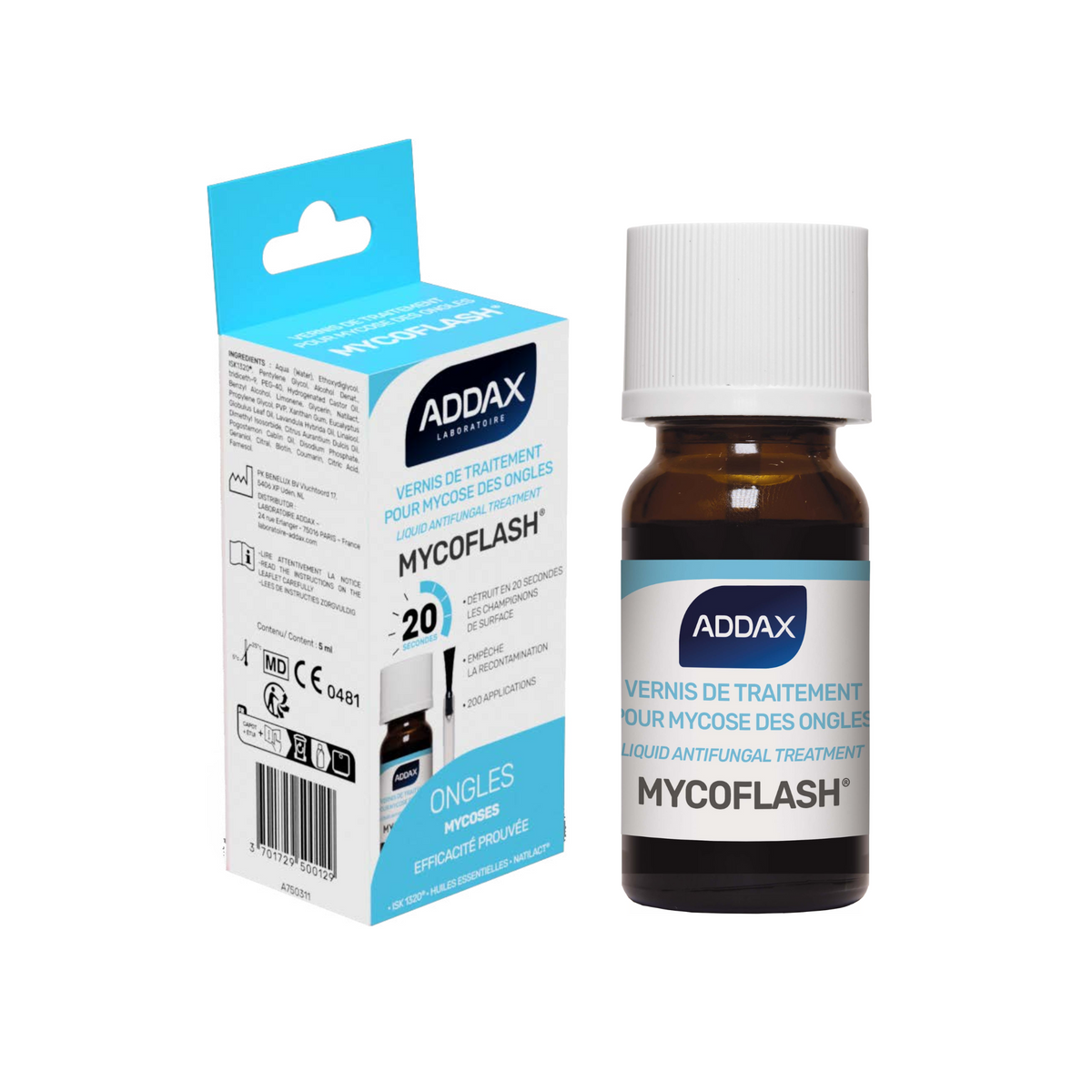 MYCOFLASH® Vernis - Traitement Mycoses des ongles - 5 ml - Laboratoire Addax Laboratoire Addax 