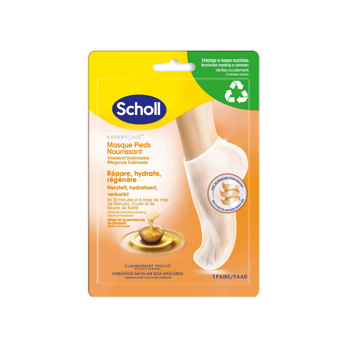Masque Pieds Nourrissant - Urée 3% - Miel de Manuka - Scholl Scholl 