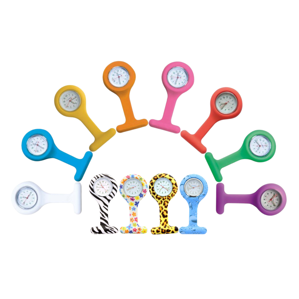 Montre infirmière en silicone - attache épingle de sécurité - 14 coloris - Comed - My Médical