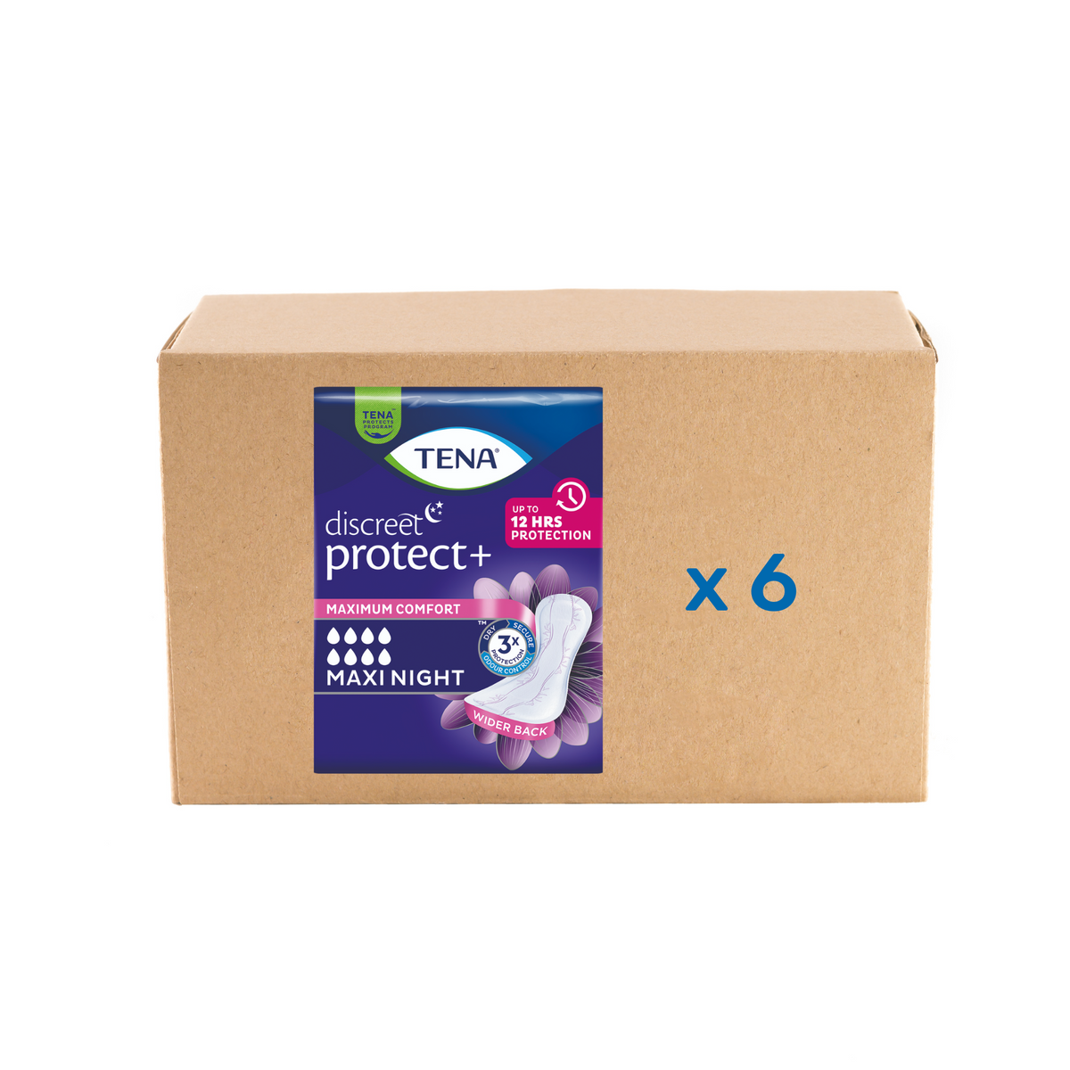Pack 6x12U Protection Lady Maxi Night - 8 gouttes - Tena - My Médical
