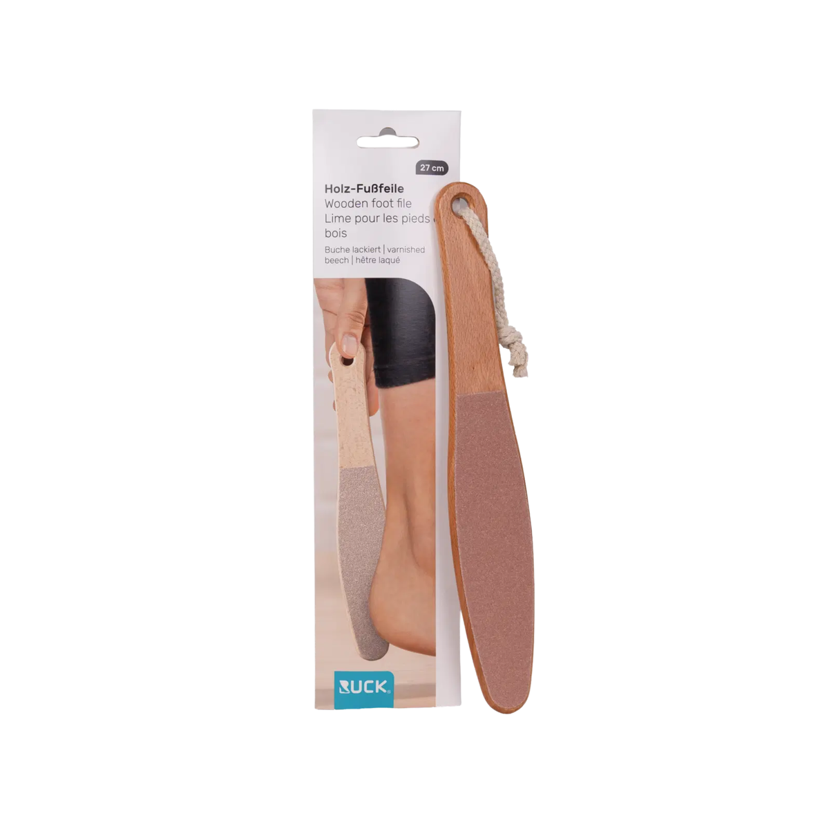 Râpe double face en bois de hêtre - grain 180/100 - 27 cm - Ruck - My Médical