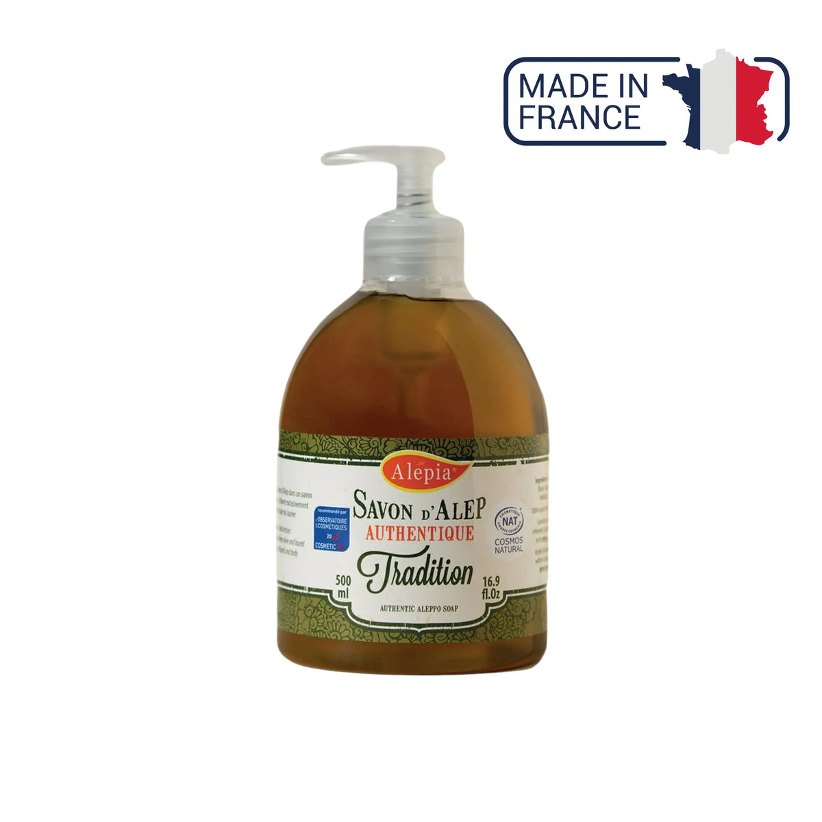 Savon liquide d'Alep Authentique Tradition 1% de Laurier - 500 mL - Alépia - My Médical
