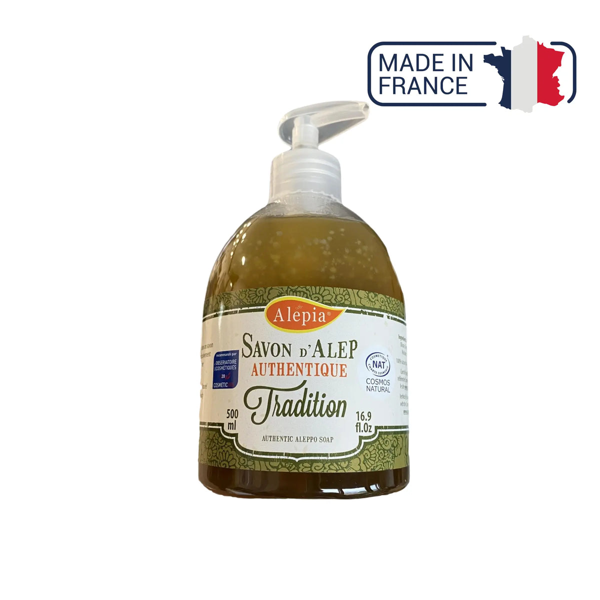 Savon liquide d'Alep Authentique Tradition 1% de Laurier - 500 mL - Alépia - My Médical