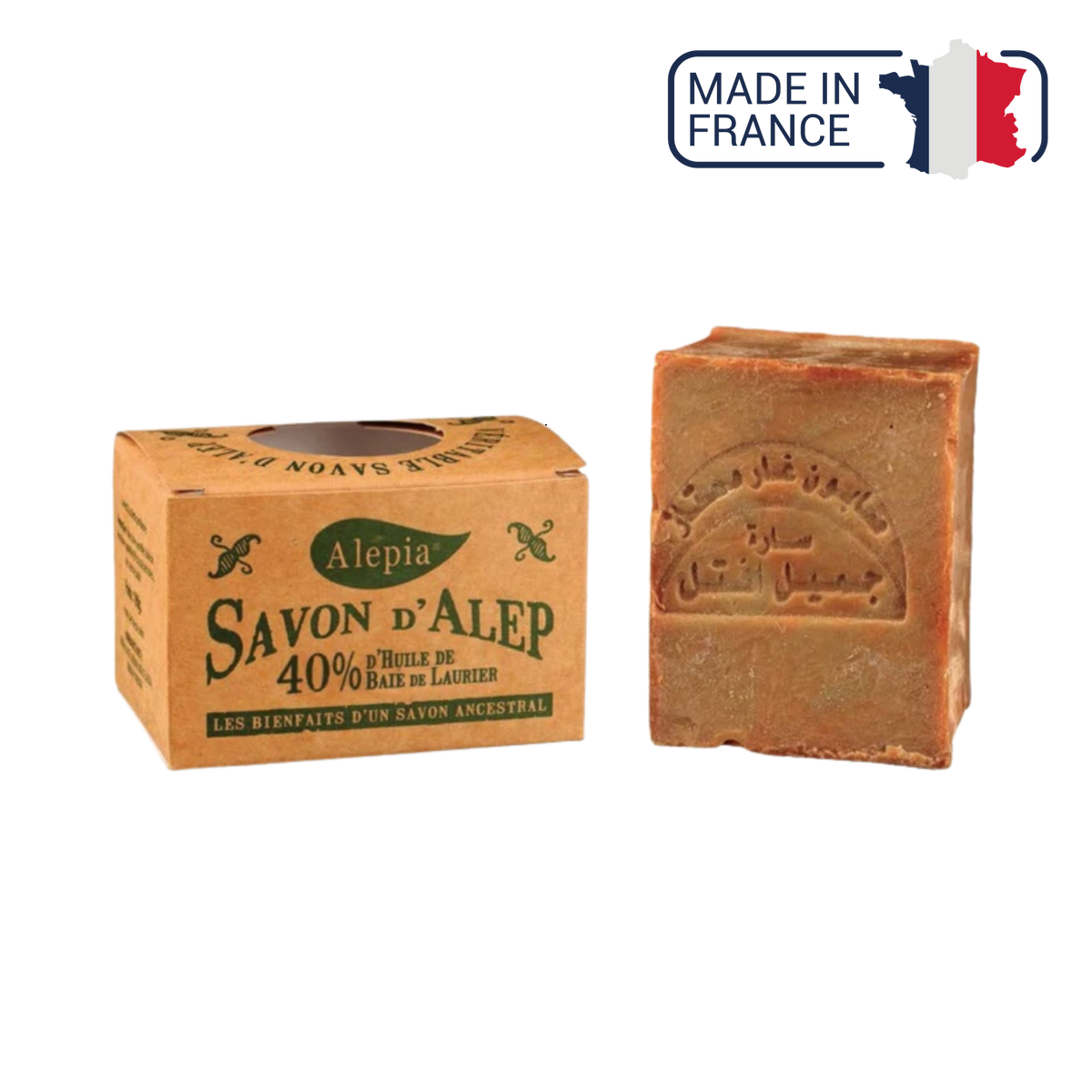 Savon d'Alep 40% de baie de Laurier - 190 g - Alépia - My Médical